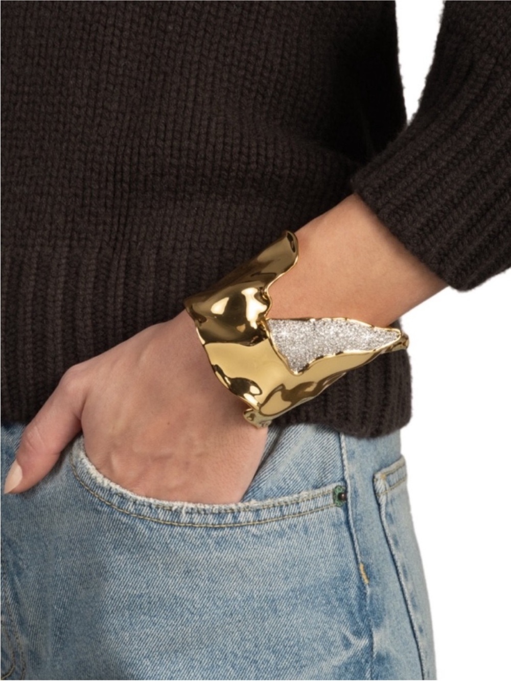 ALEXIS BITTAR • Solanales Gold Hidden Diamond Treasure Cuff Bracelet - Picture 11 of 11